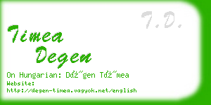 timea degen business card